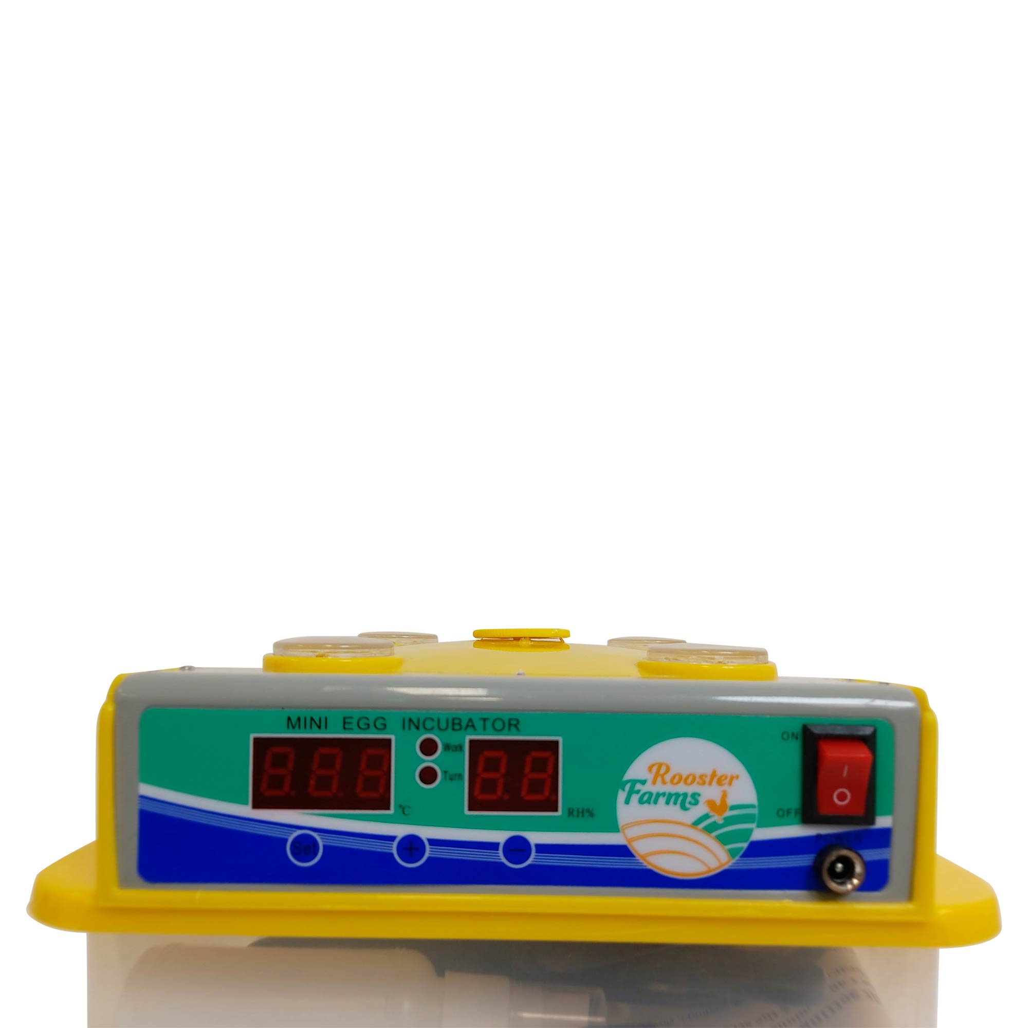 Electric 8 Egg Incubator with LED digital display and egg candler, designed for hatching chicken, quail, and duck eggs.