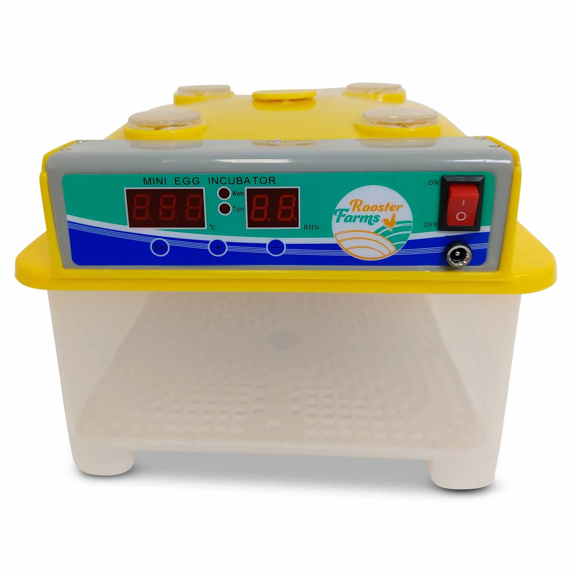 Electric 8 Egg Incubator with LED digital display and egg candler, designed for hatching chicken, quail, and duck eggs.