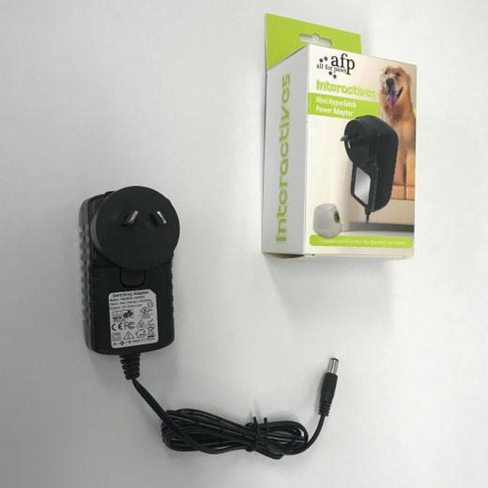 Electric Power Adaptor AU Plug designed for All For Paws Hyper Fetch toys, featuring a secure Australian plug and safety certifications.