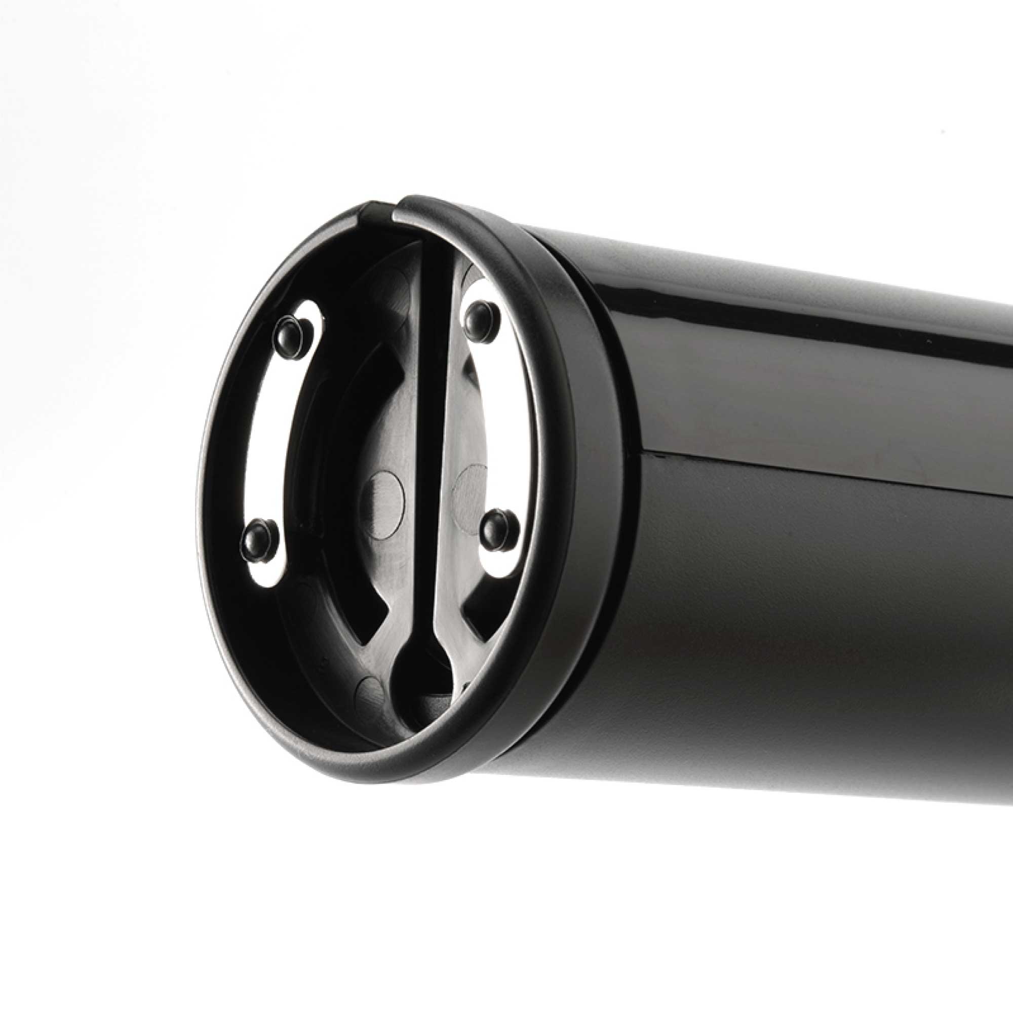 Electric Wine Bottle Opener Tool in black, featuring a foil cutter and transparent viewing window, designed for easy cork removal.