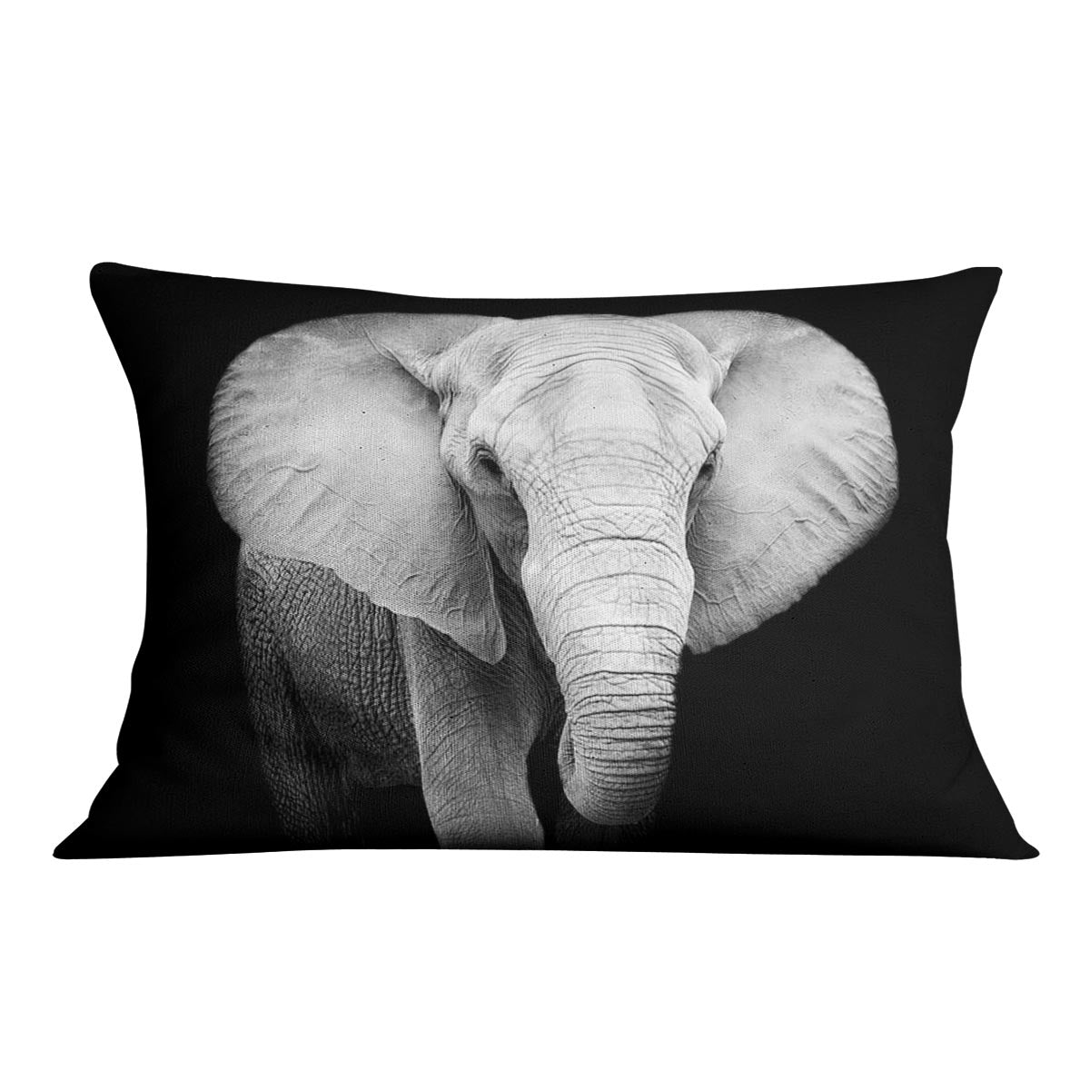 A vibrant Elephant Cushion featuring abstract designs on luxurious vegan faux suede, perfect for home decor.