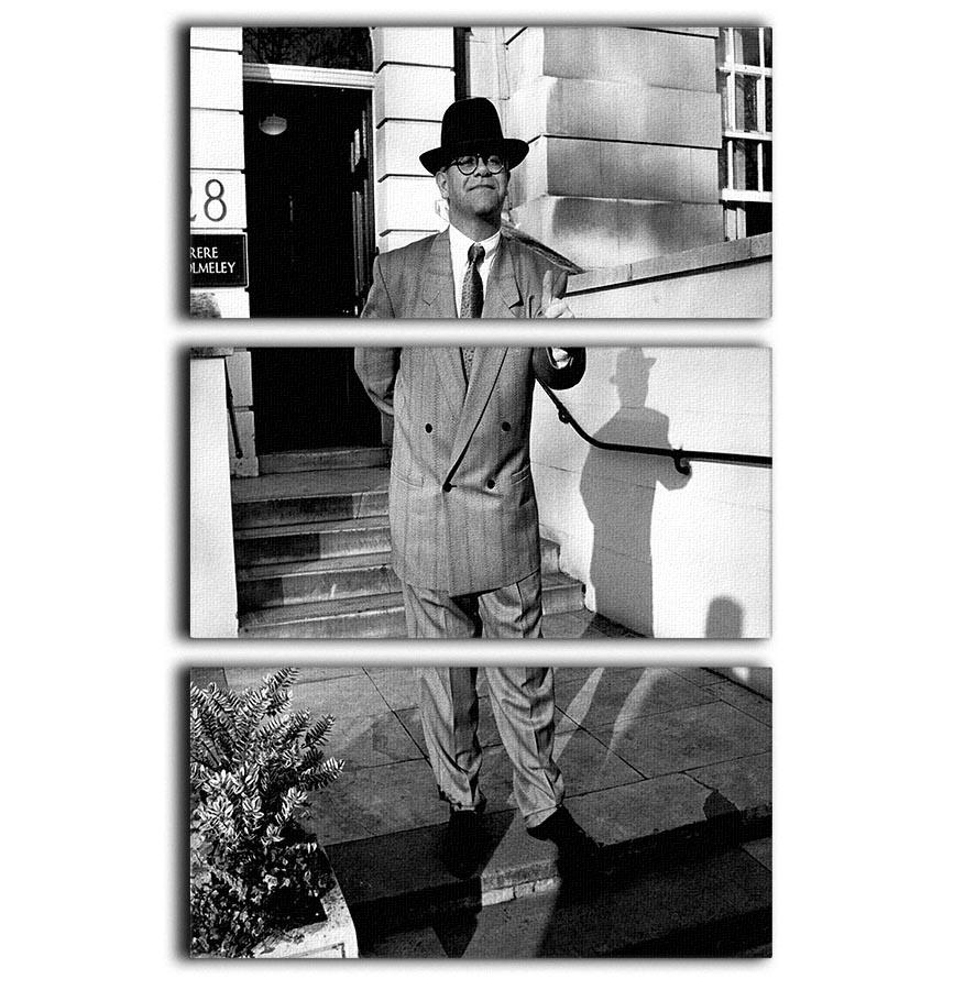 Elton in 1988 3 Split Panel Canvas Print showcasing vibrant colors and artistic design, perfect for home or office decor.