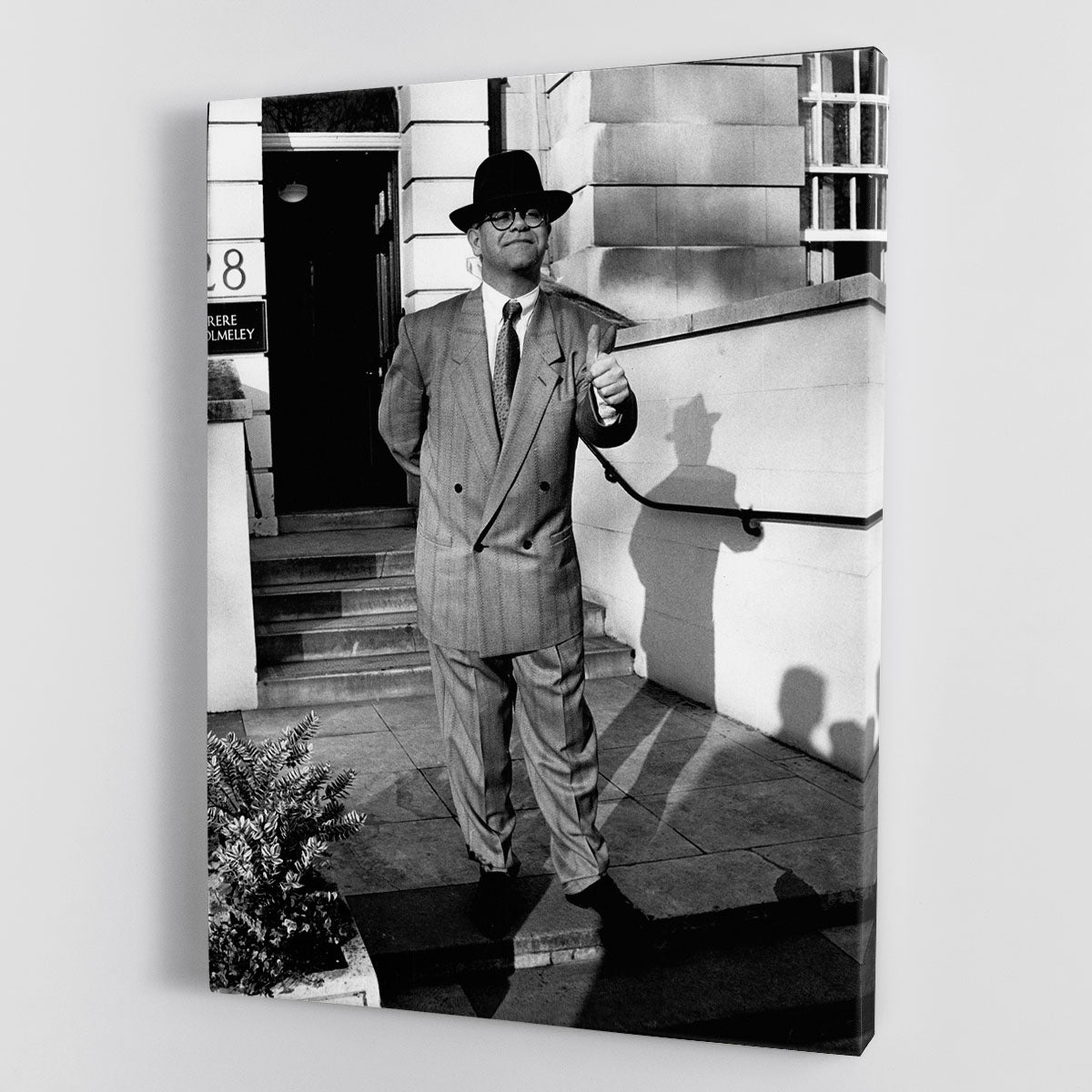 Elton John in 1988 canvas print showcasing vibrant colors and iconic style, perfect for art lovers.