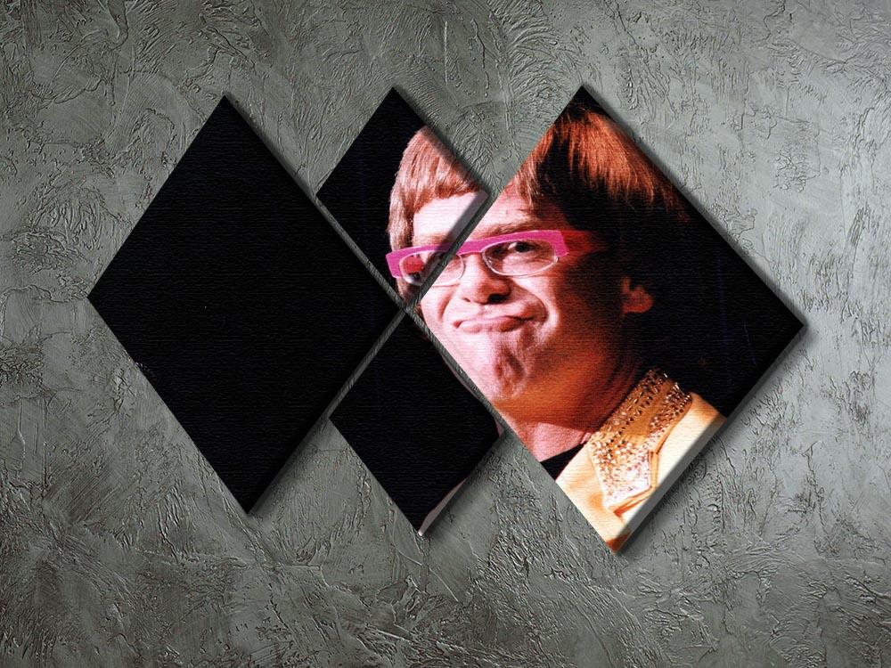 Elton John performing at Wembley Stadium in 1992, depicted in a vibrant 4-square multi-panel canvas artwork.