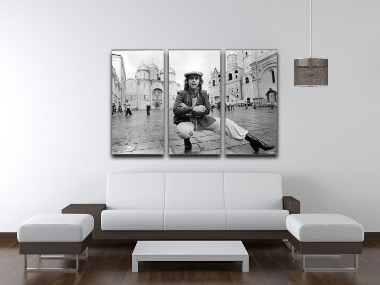Elton John in Red Square 3-panel canvas print showcasing vibrant colors and artistic design.