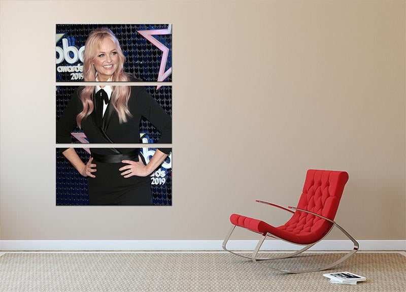 Emma Bunton 3 Split Panel Canvas Print showcasing vibrant colors and elegant design, perfect for home decor.