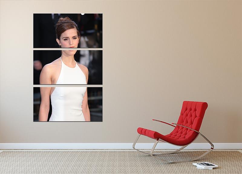 Emma Watson 3 Split Panel Canvas Print featuring three high-quality canvases with a captivating design, perfect for home or office decor.