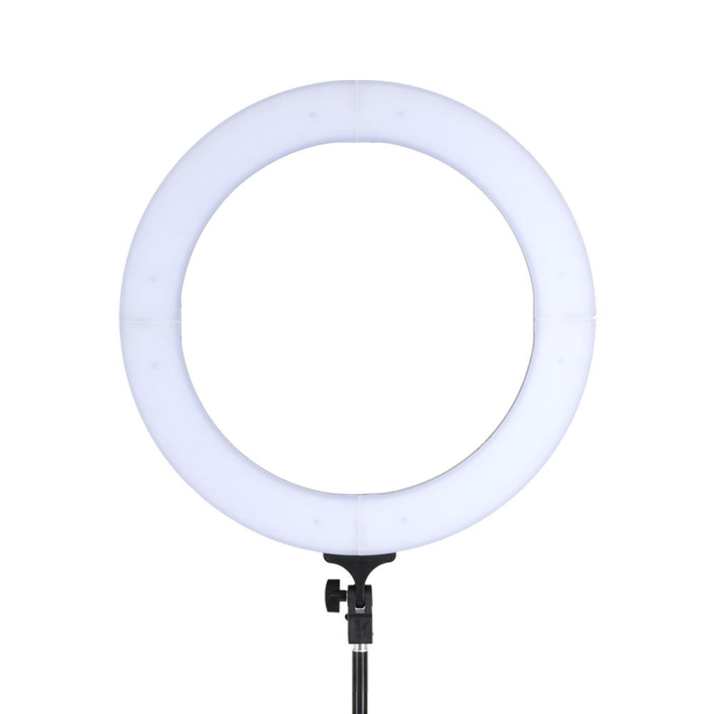 Embellir 14" LED Ring Light with adjustable stand and phone holder, perfect for makeup and photography.