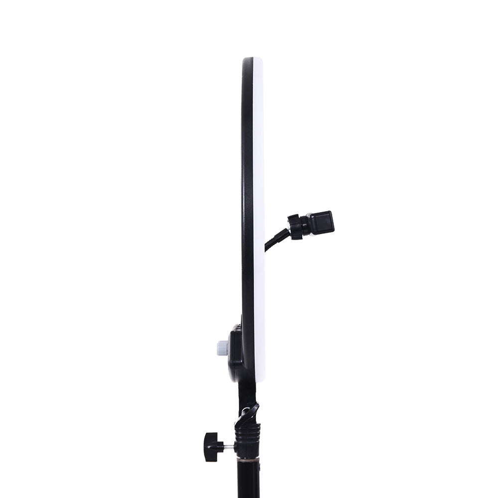 Embellir 14" LED Ring Light with adjustable stand and phone holder, perfect for makeup and photography.