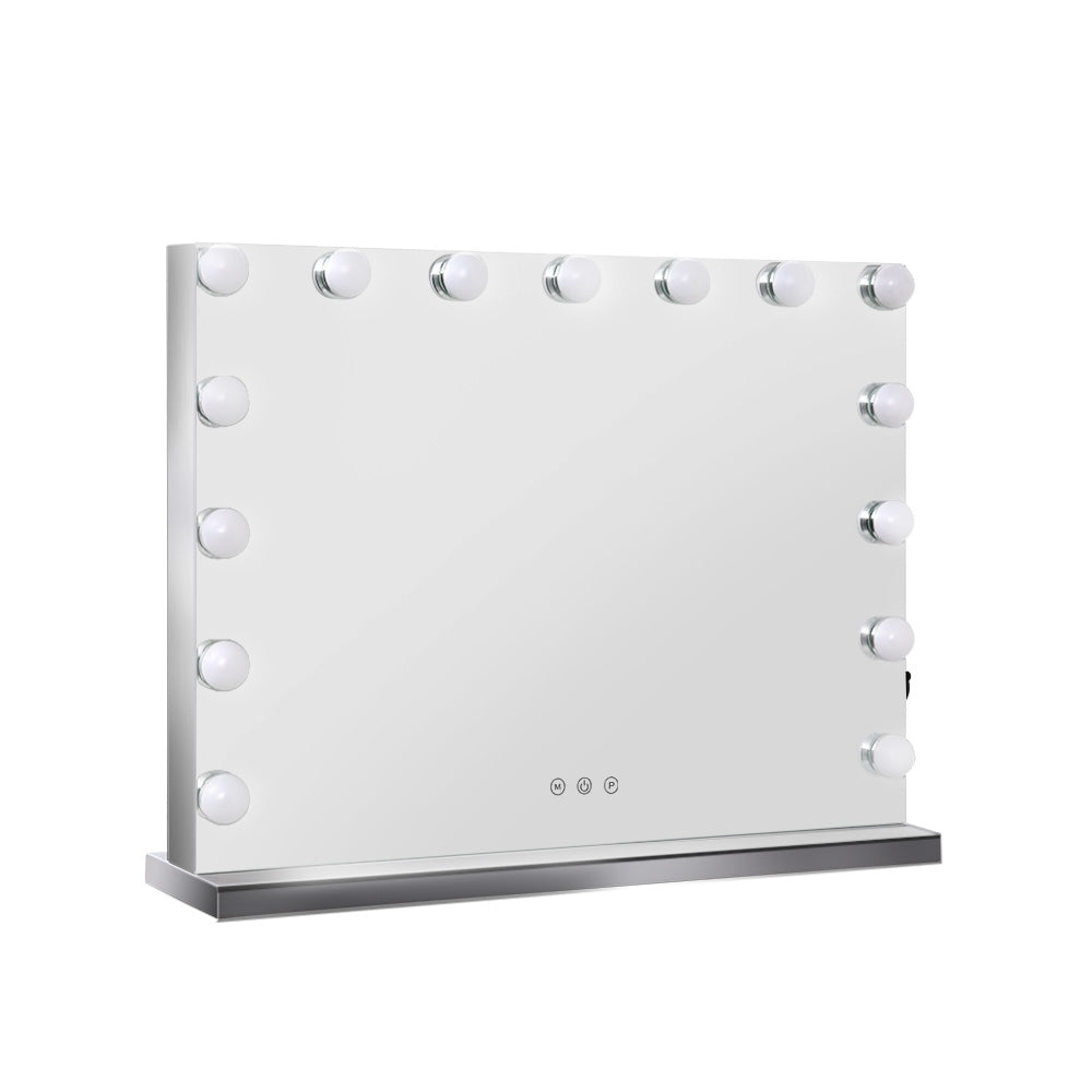 Embellir Hollywood Frameless Makeup Mirror with 15 LED lights, showcasing a sleek design and touch control features.
