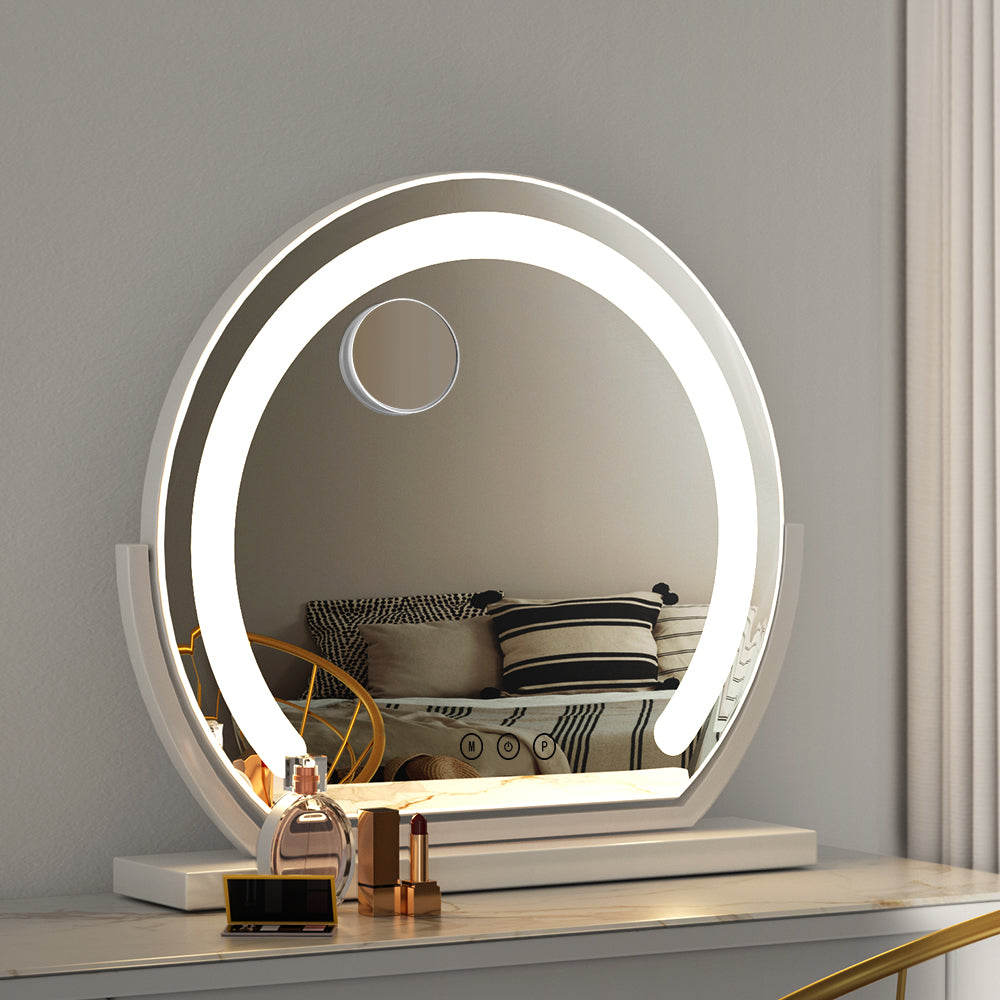 Embellir Hollywood Makeup Mirror with LED lights, showcasing a stylish aluminium frame and touch control features.