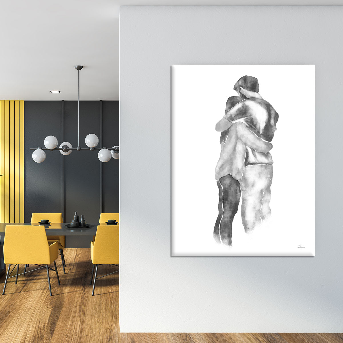 A beautiful Embrace Canvas Print showcasing modern art and nature themes, perfect for home decor.