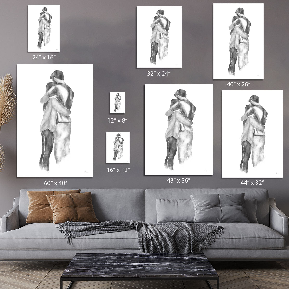 A beautiful Embrace Canvas Print showcasing modern art and nature themes, perfect for home decor.