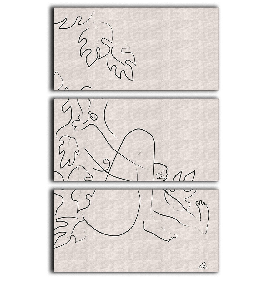 Embrace Nature Beige 3 Split Panel Canvas Print showcasing a serene nature scene in beige tones, perfect for home decor.