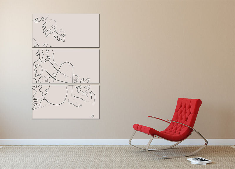 Embrace Nature Beige 3 Split Panel Canvas Print showcasing a serene nature scene in beige tones, perfect for home decor.