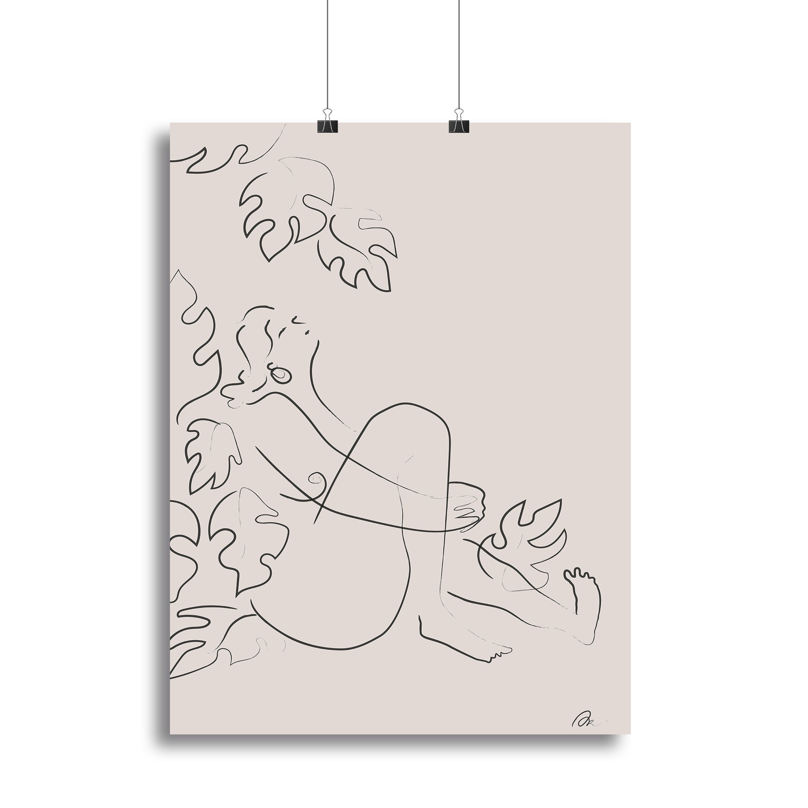 Embrace Nature Beige Canvas Print featuring serene nature-inspired design in soft beige tones, perfect for home or office decor.