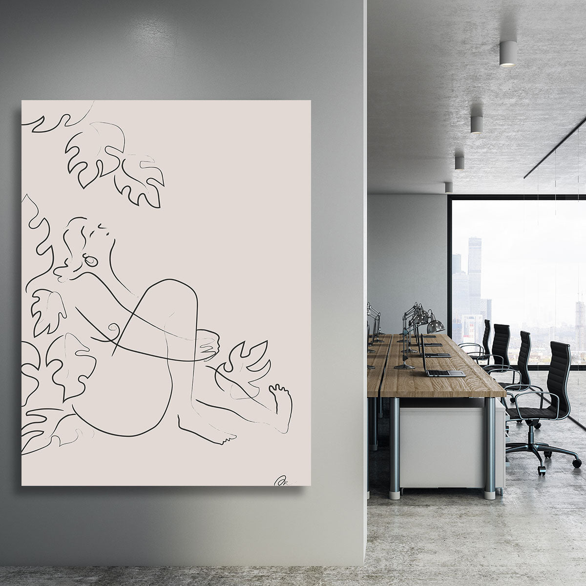 Embrace Nature Beige Canvas Print featuring serene nature-inspired design in soft beige tones, perfect for home or office decor.