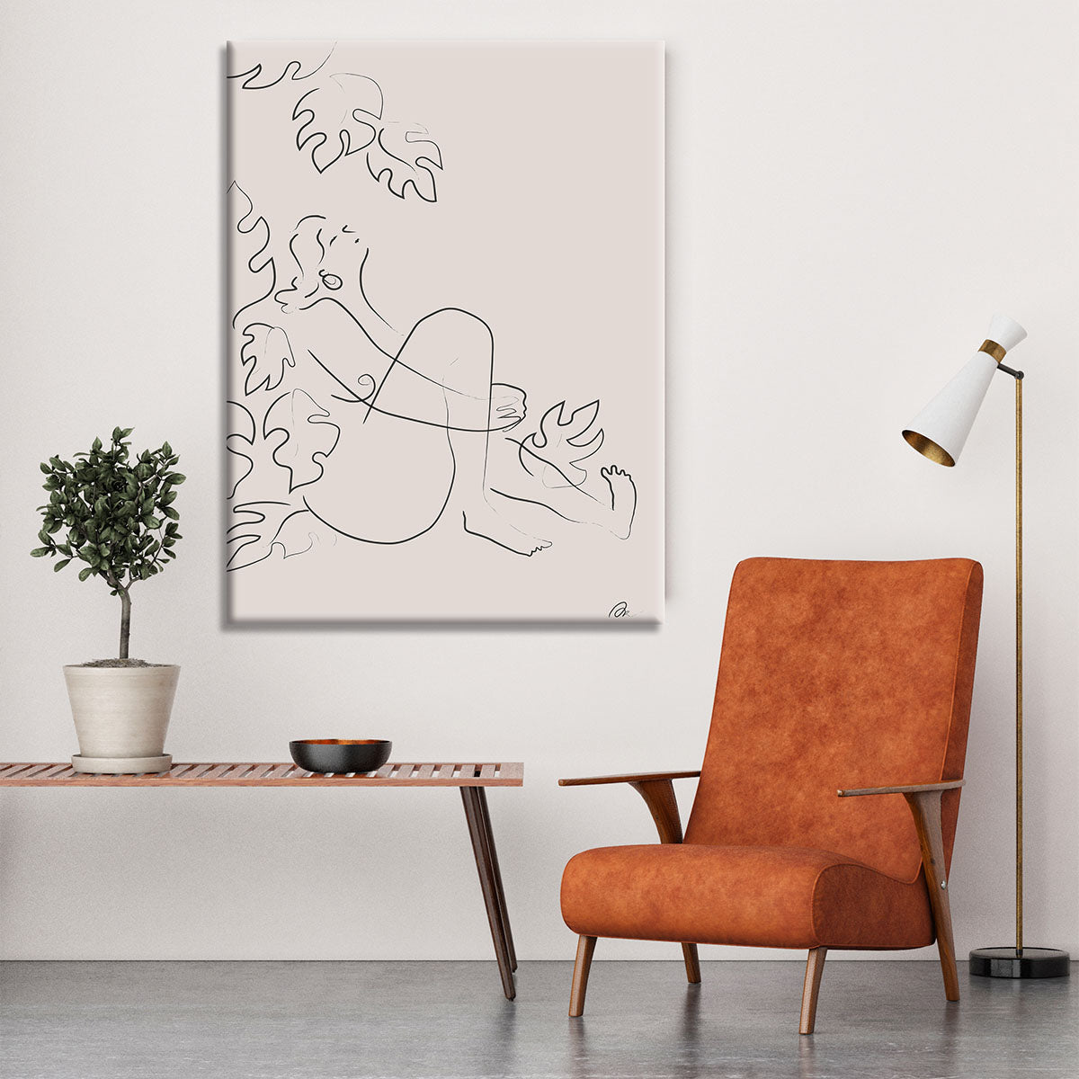 Embrace Nature Beige Canvas Print featuring serene nature-inspired design in soft beige tones, perfect for home or office decor.