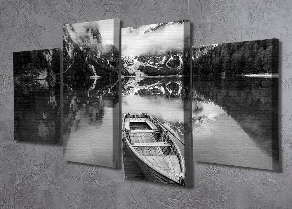 En Blanco Y Negro 4 Split Panel Canvas artwork featuring a dynamic black and white design divided into four equal sections.