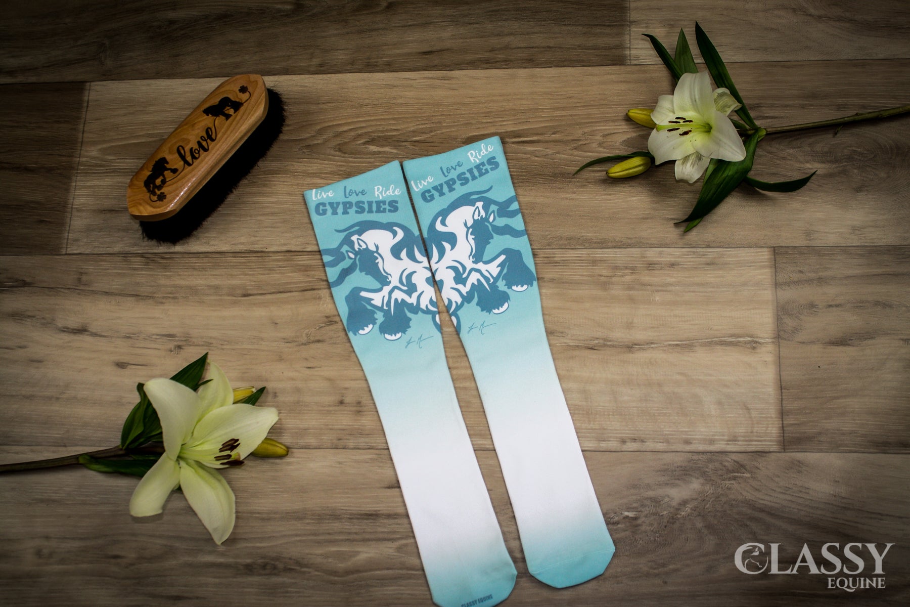 Equestrian Boot Socks - Gypsy at Play featuring vibrant patterns and a comfortable fit, ideal for riding enthusiasts.