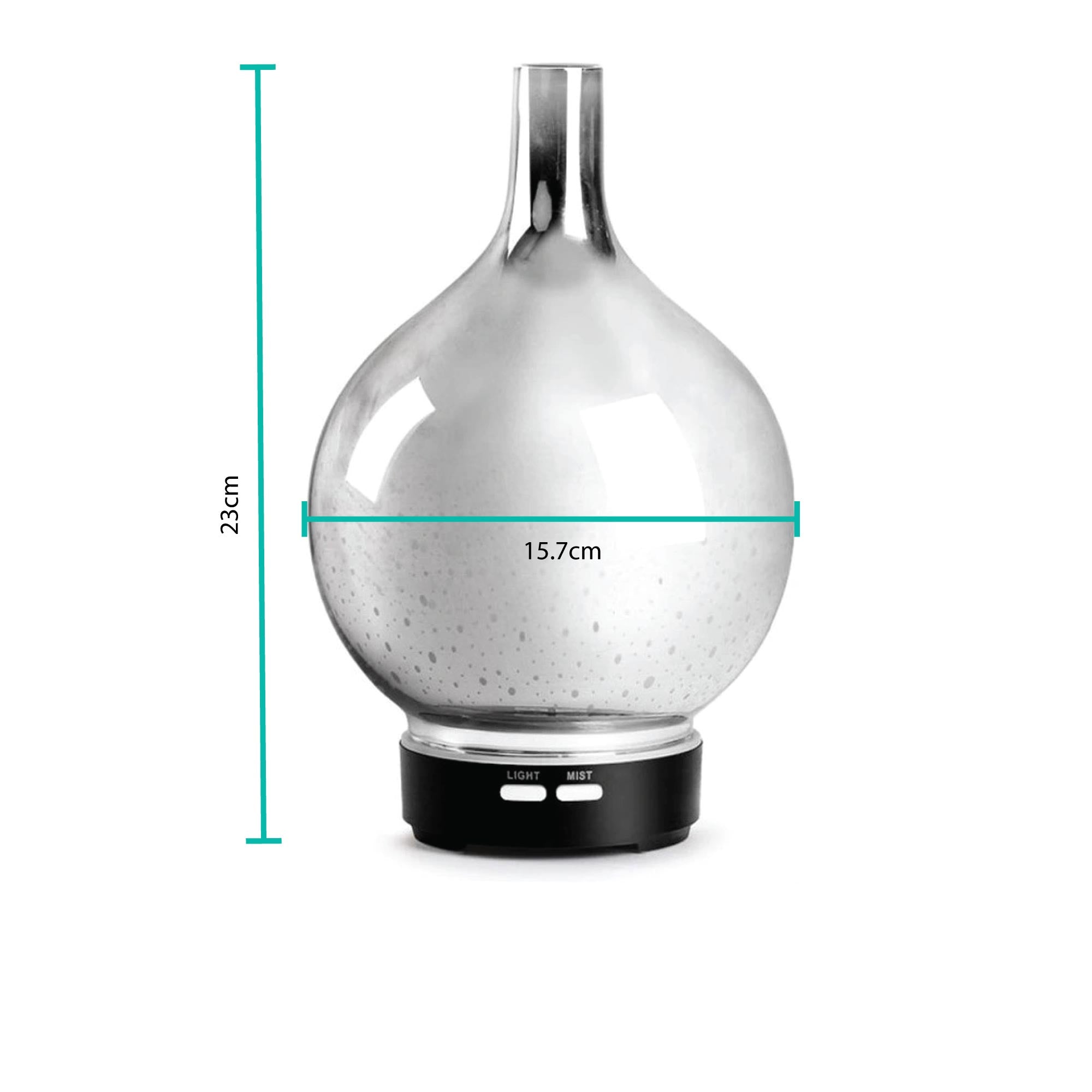 Essential Oil Aroma Diffuser with a stunning 3D fireworks glass design and black base, showcasing its elegant and modern look.