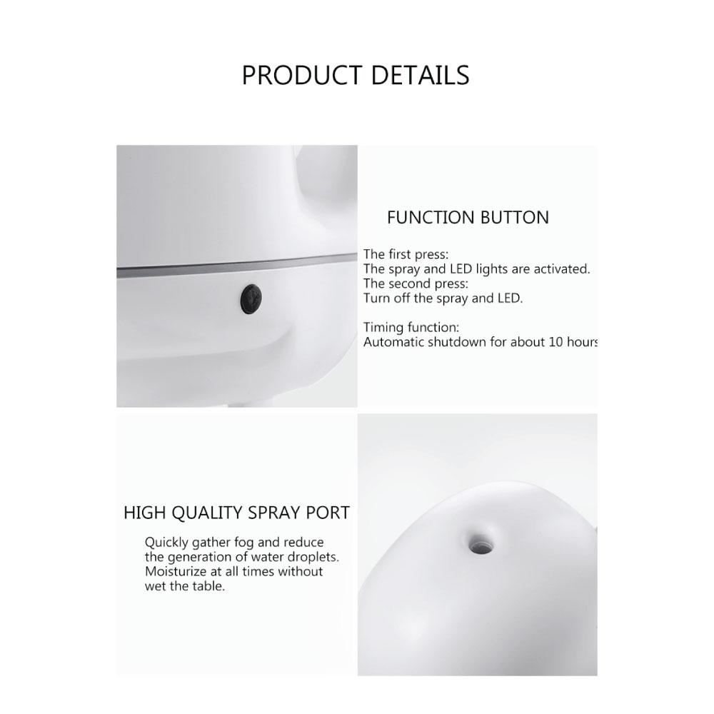 A colorful whale-shaped ultrasonic aroma diffuser with LED lights, designed for children's rooms, showcasing its mist output.