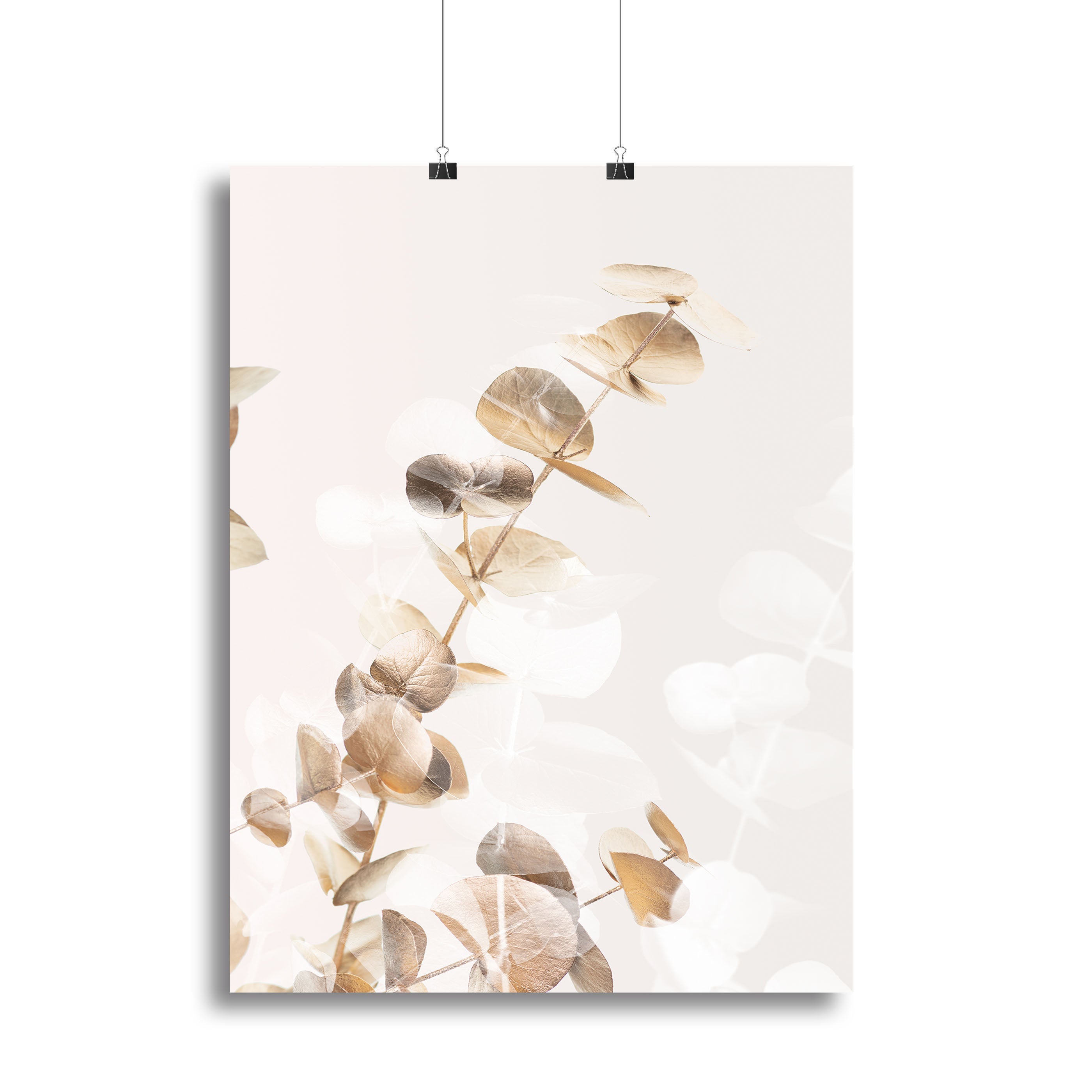 Eucalyptus Creative Gold 02 Canvas Print showcasing intricate eucalyptus leaves in vibrant colors, perfect for home decor.