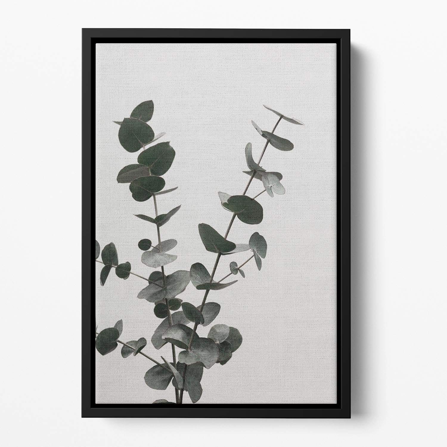 Eucalyptus Natural 04 Floating Framed Canvas showcasing vibrant abstract eucalyptus design in a handcrafted wooden frame.