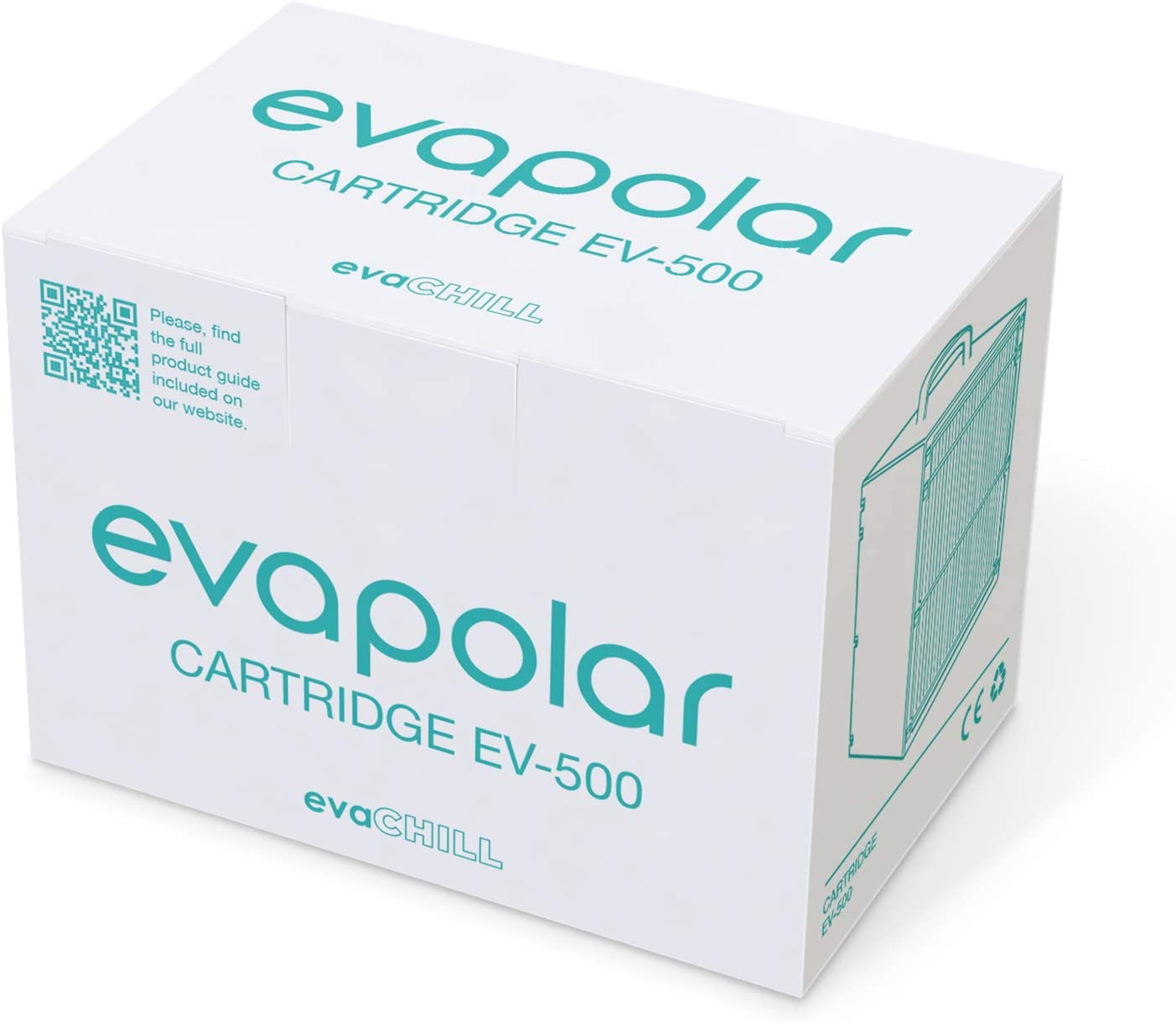 Evapolar evaCHILL Replacement Evaporative Cartridge in black, showcasing its natural basalt fibers and advanced cooling technology.