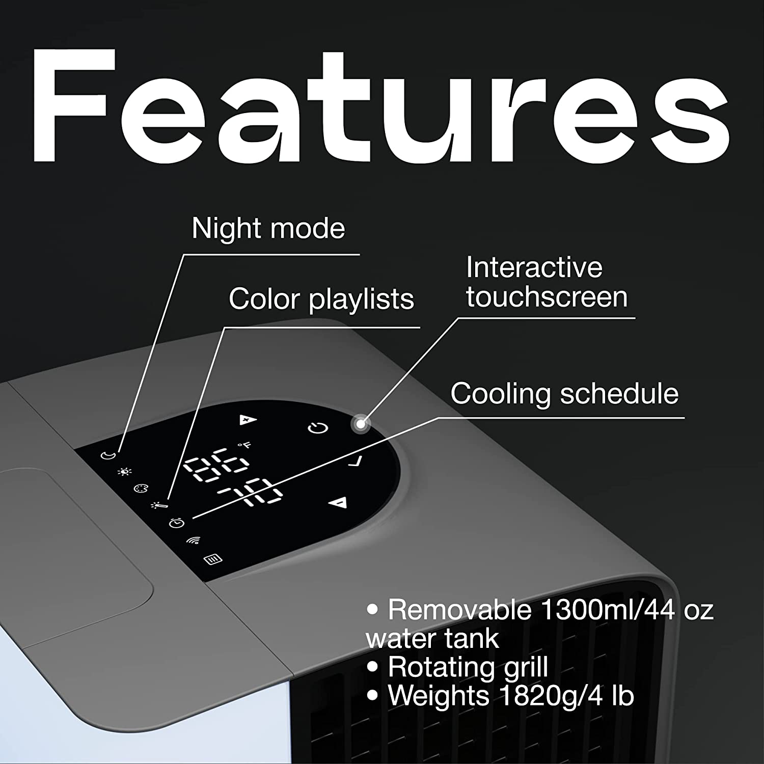 Evapolar evaSMART Personal Portable Air Cooler and Humidifier with a sleek design, showcasing its compact size and USB power connection.