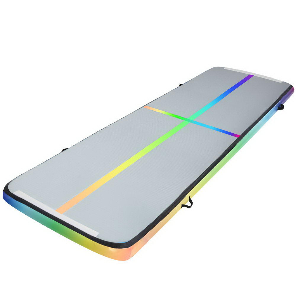 Everfit 4X1M Air Track Inflatable Tumbling Mat in vibrant colors, showcasing its durable fabric and anti-slip surface, ideal for gymnastics and cheerleading.