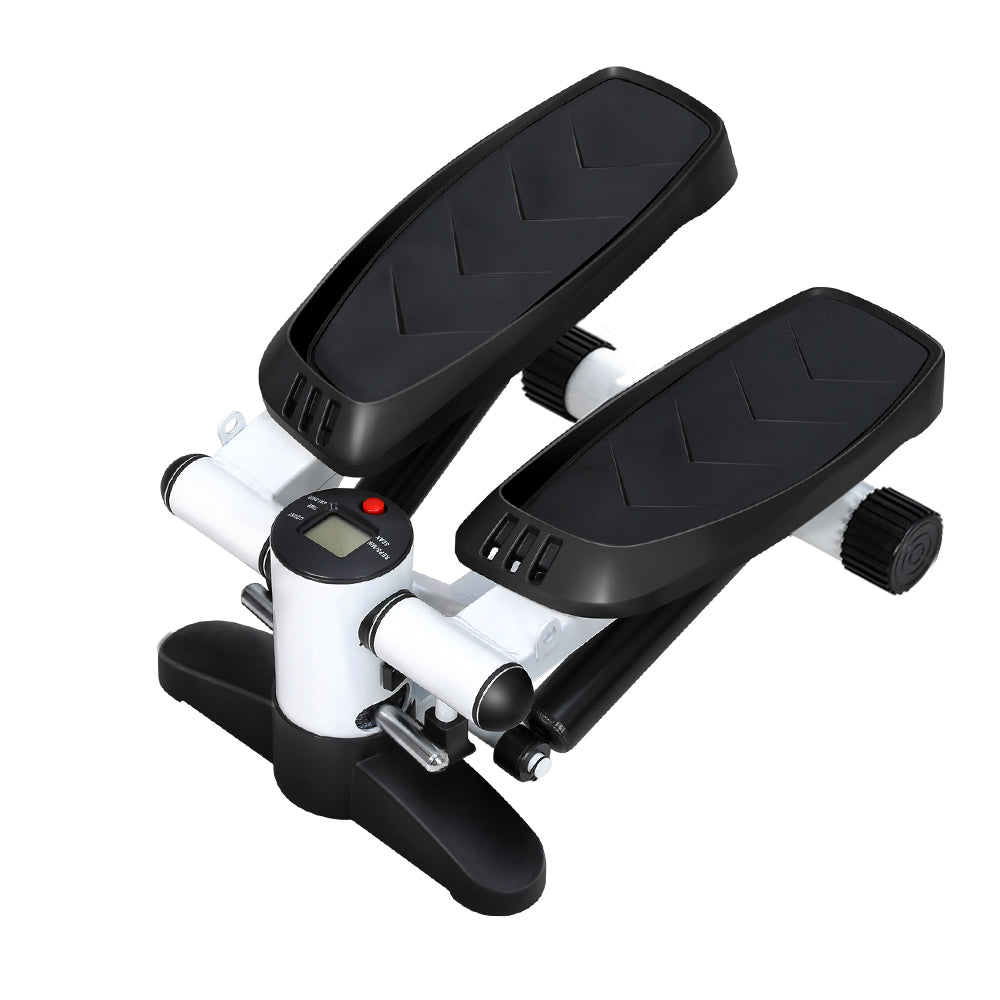 Everfit Mini Stepper with Resistance Rope, featuring anti-slip pedals and a compact design for home workouts.