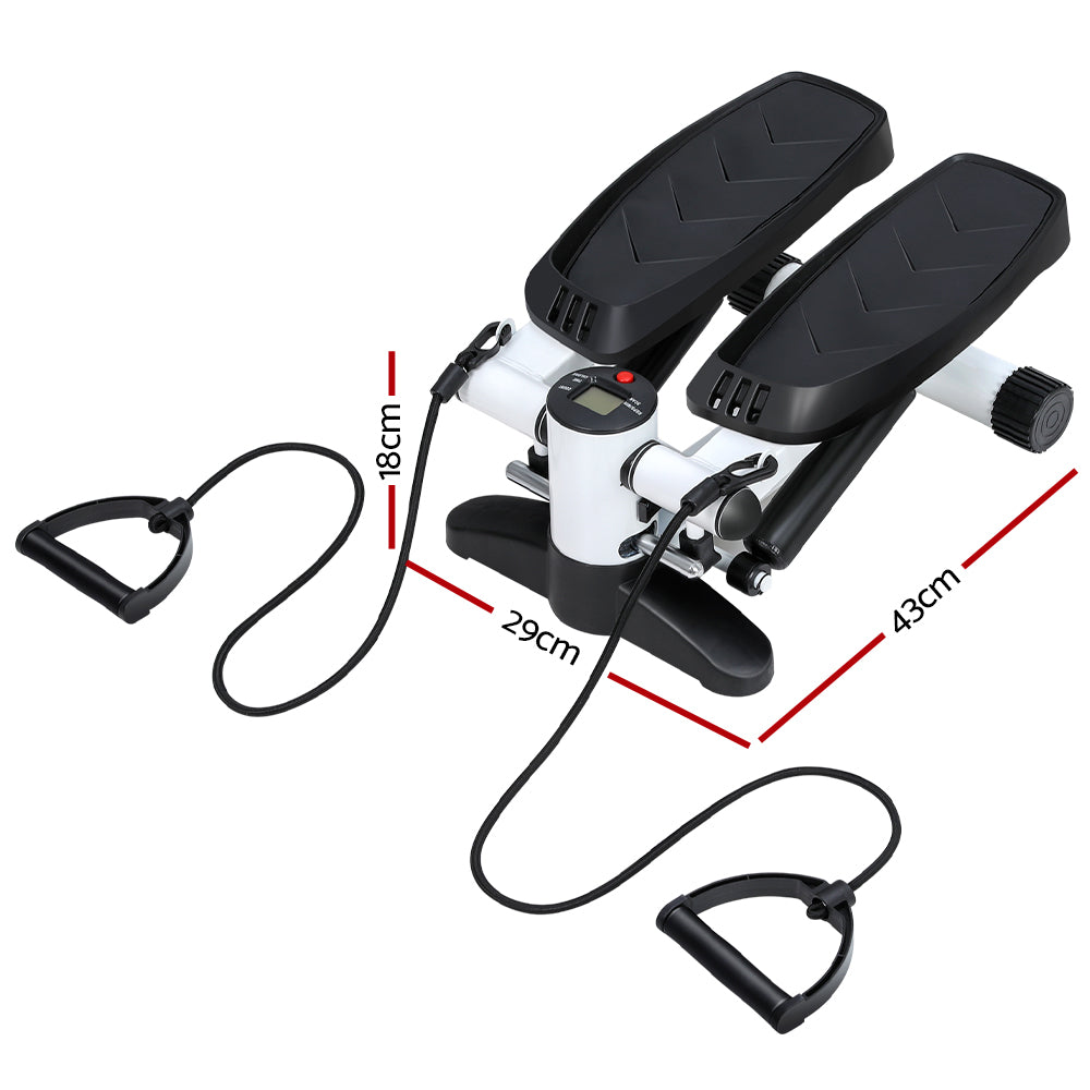 Everfit Mini Stepper with Resistance Rope, featuring anti-slip pedals and a compact design for home workouts.