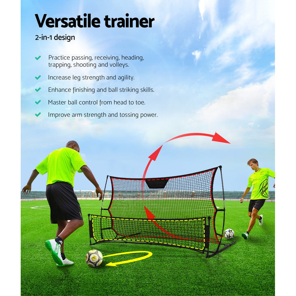 Everfit Portable Soccer Rebounder Net with sturdy steel frame and high-density PE net, ideal for soccer training.