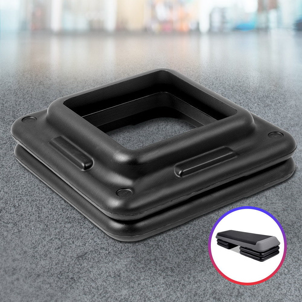 Everfit Set of 2 Aerobic Step Risers in black, designed for enhancing workout height and stability.