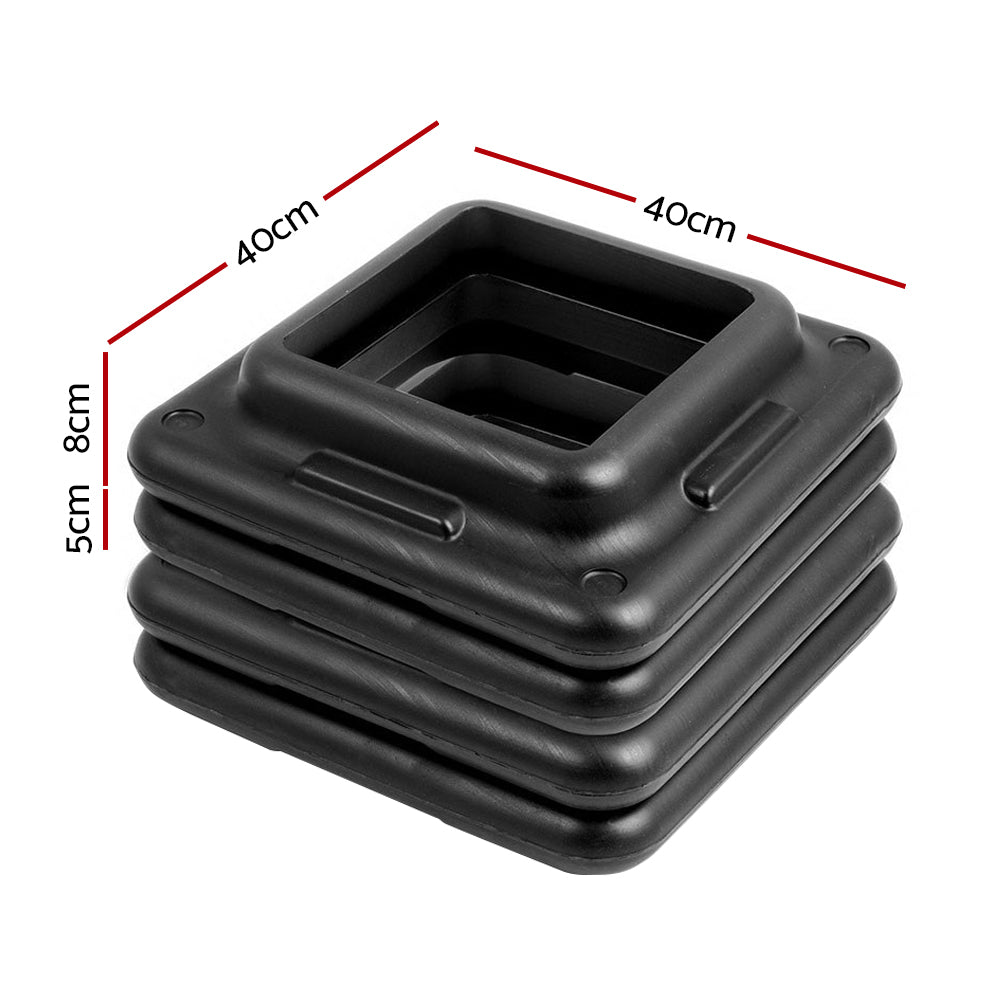 Everfit Set of 4 Aerobic Step Risers in black, designed for home workouts, featuring non-skid pads for safety and stability.