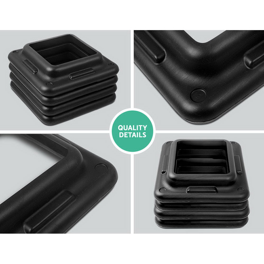 Everfit Set of 4 Aerobic Step Risers in black, designed for home workouts, featuring non-skid pads for safety and stability.