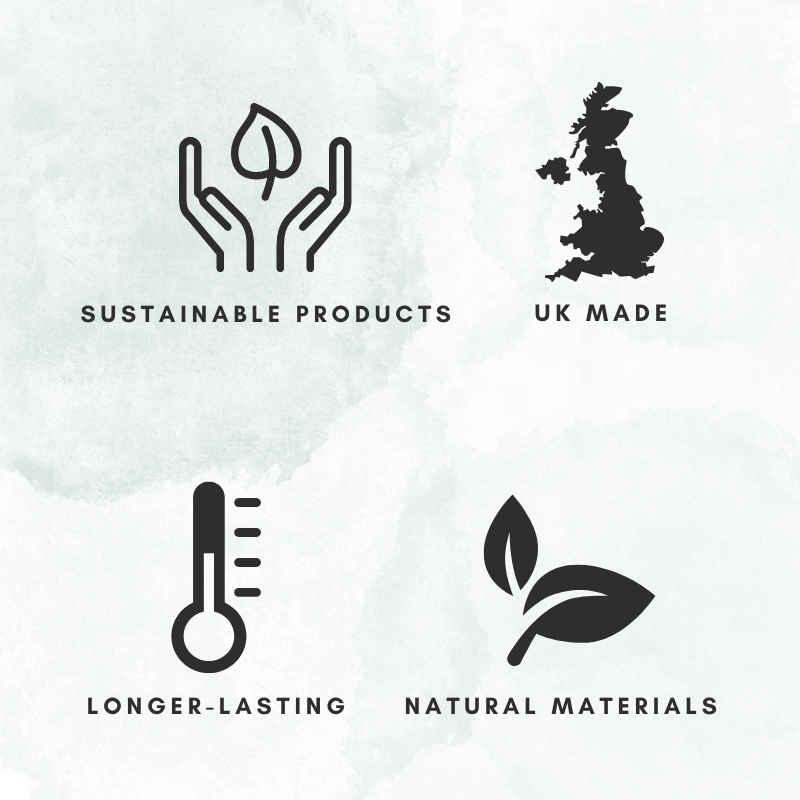 Evergreen Cotton 1L Hot Water Bottle with organic cotton cover, showcasing its handmade design and natural rubber bottle.