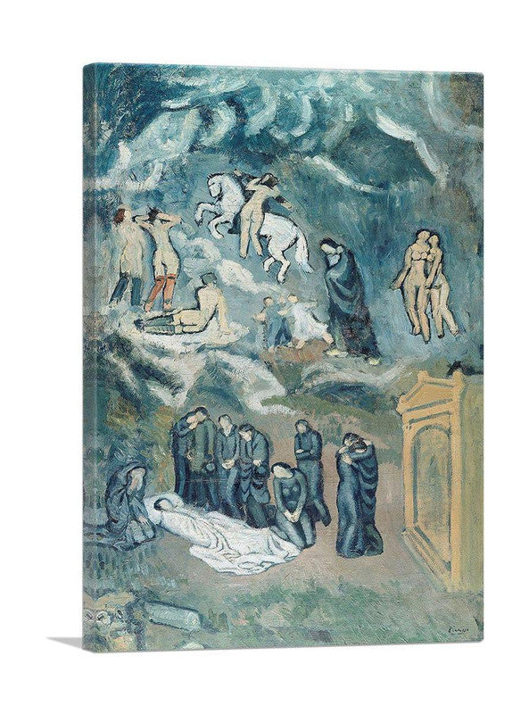 Evocation The Burial of Casagemas 1901 canvas artwork featuring modern art style with deep emotional themes.