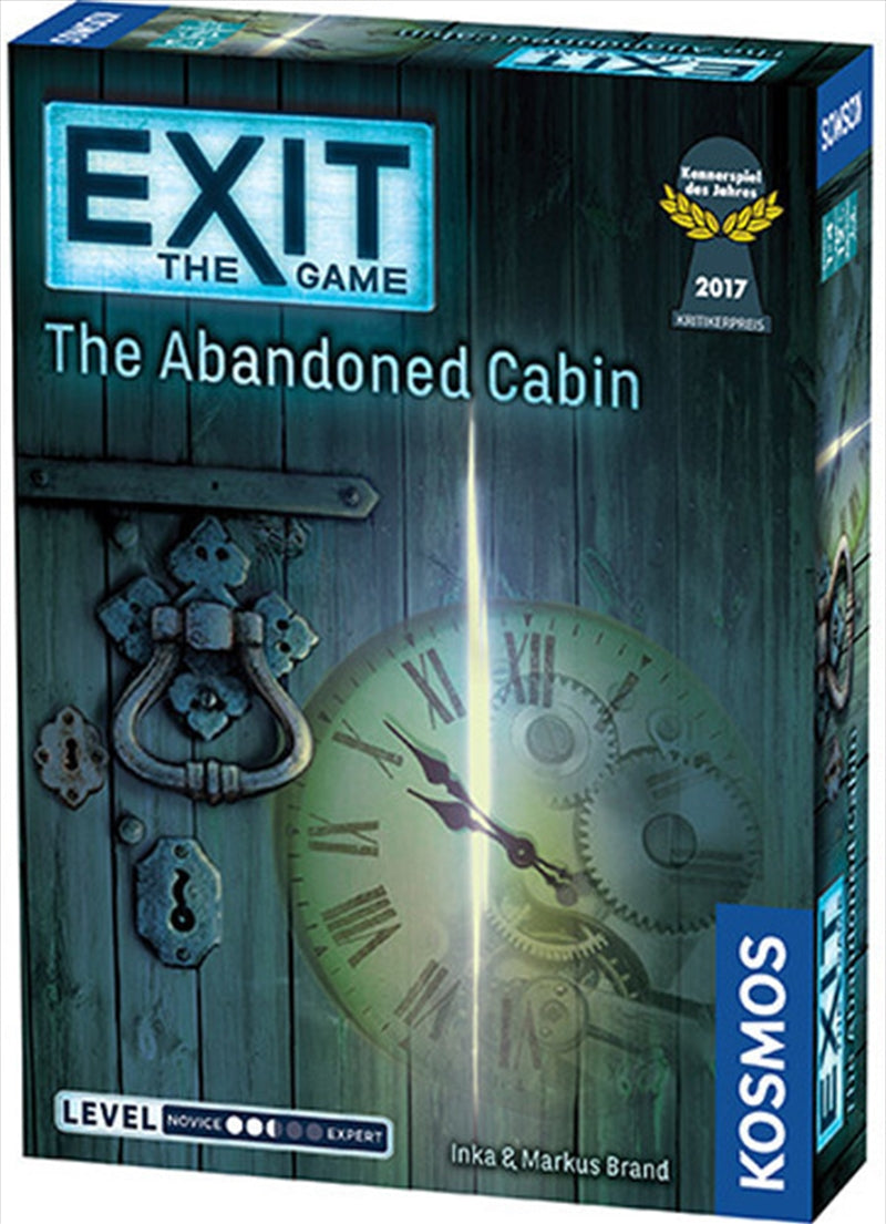 Exit the Game: The Abandoned Cabin board game with puzzle elements and escape room theme.