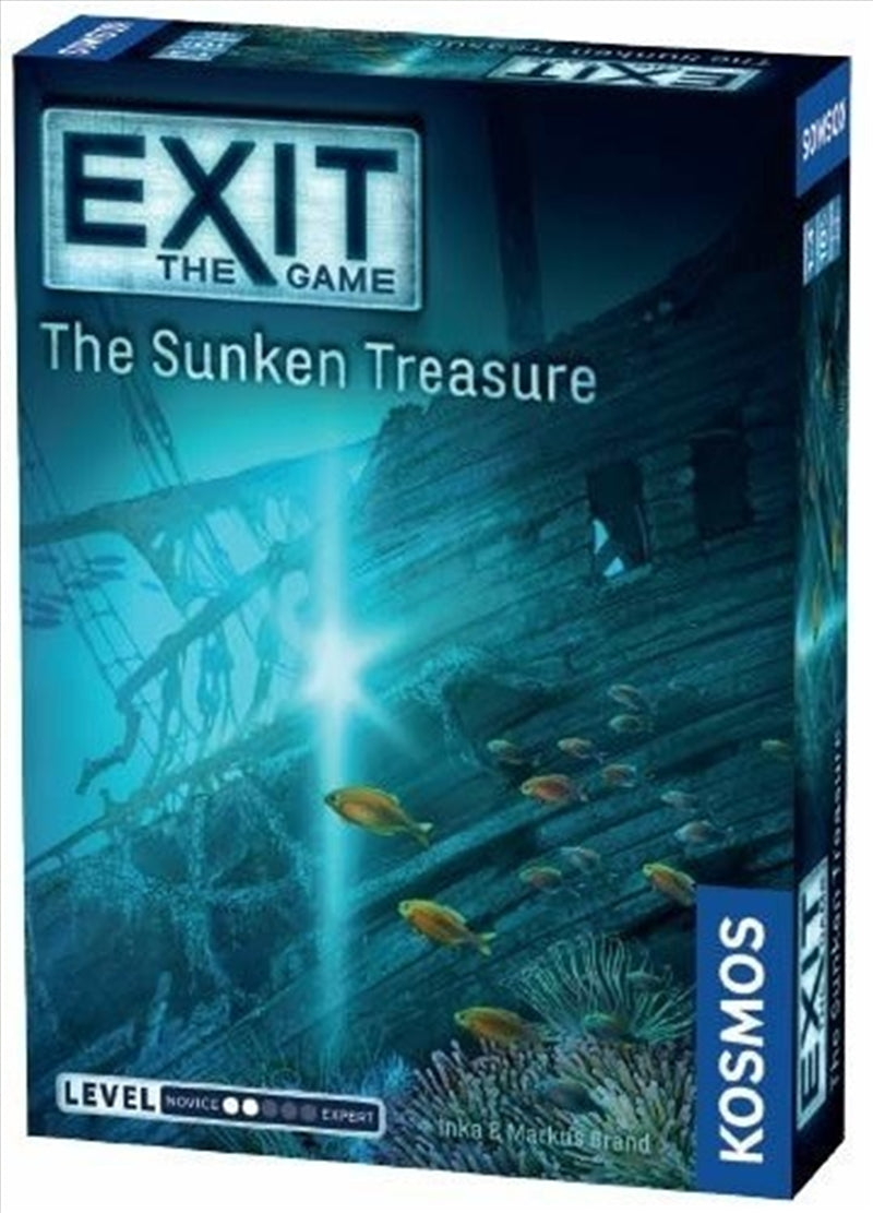 Exit the Game: The Sunken Treasure board game featuring underwater themes and treasure hunting elements.