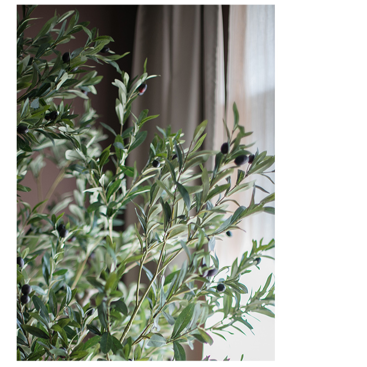 Extra Large Artificial Olive Tree standing 90 inches tall, featuring lush green leaves and a realistic design, perfect for home or office decor.