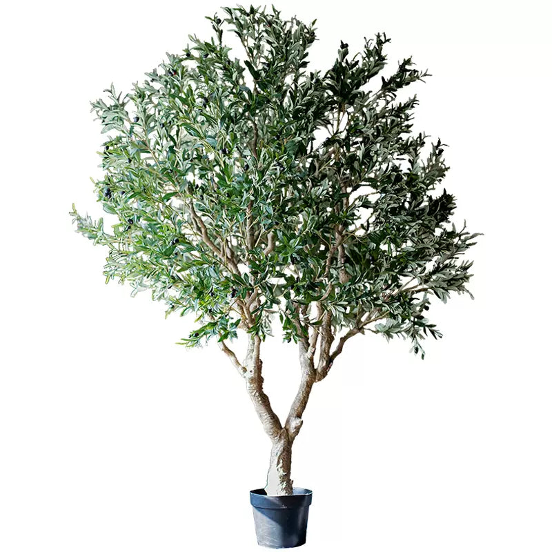 Extra Large Artificial Olive Tree standing 90 inches tall, featuring lush green leaves and a realistic design, perfect for home or office decor.