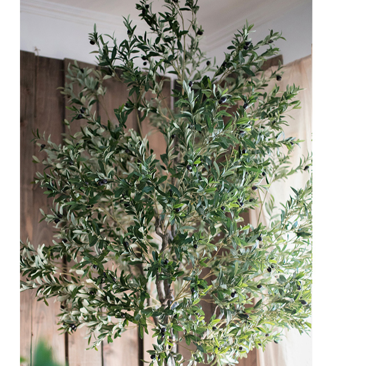 Extra Large Tall Olive Tree standing 118 inches tall, featuring lush green leaves and a realistic design, perfect for home or office decor.