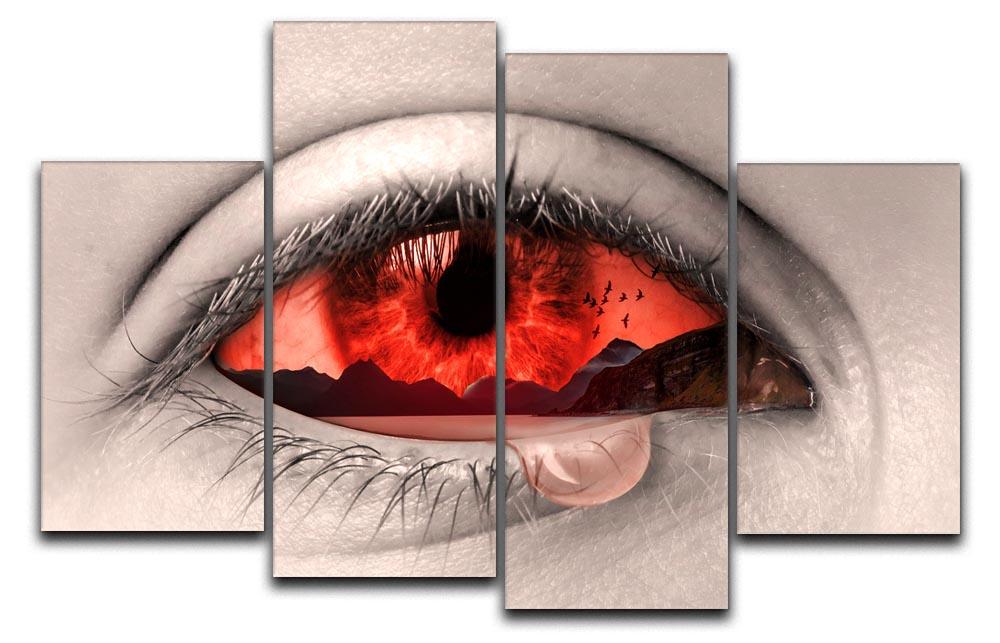 Eye Of Nature 4 Split Panel Canvas artwork featuring vibrant nature scenes divided into four panels.