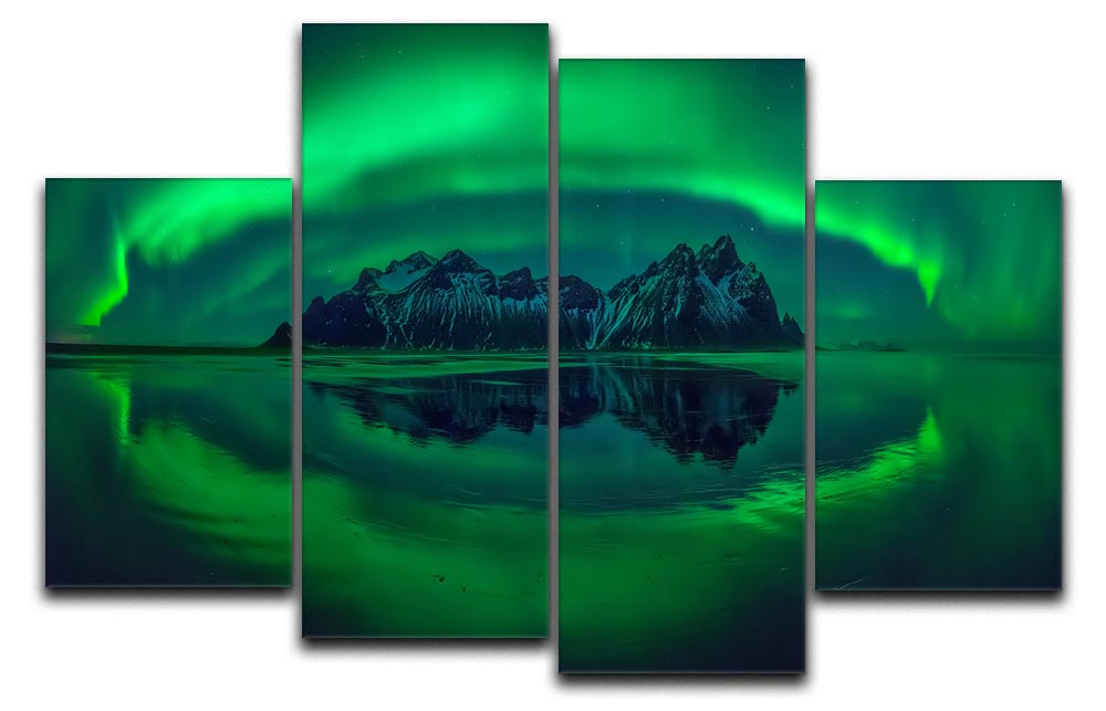 Eye of Stokksnes 4 Split Panel Canvas artwork showcasing a stunning landscape divided into four panels.