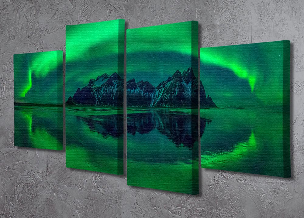 Eye of Stokksnes 4 Split Panel Canvas artwork showcasing a stunning landscape divided into four panels.