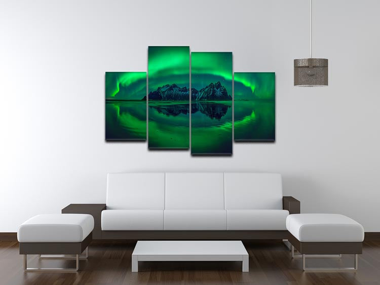 Eye of Stokksnes 4 Split Panel Canvas artwork showcasing a stunning landscape divided into four panels.