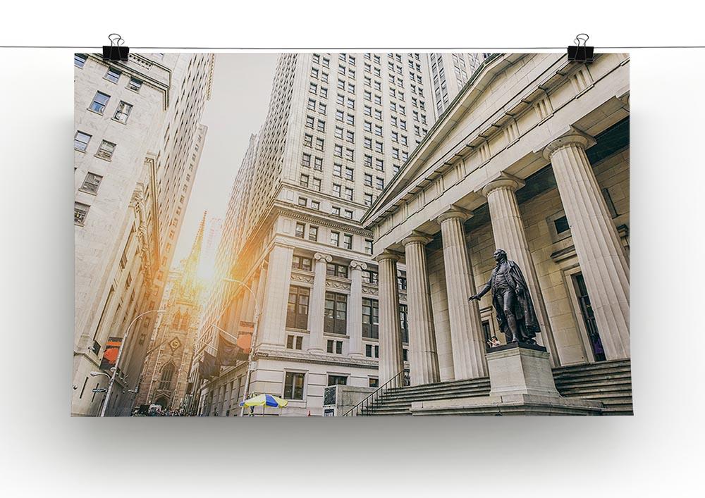A detailed canvas print of the Federal Hall facade, showcasing its architectural beauty and elegance.