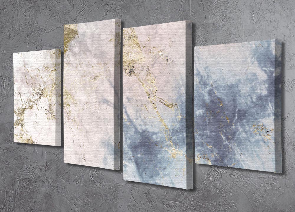 Faded Marble 4 Split Panel Canvas artwork showcasing a modern design with a marble pattern divided into four sections.